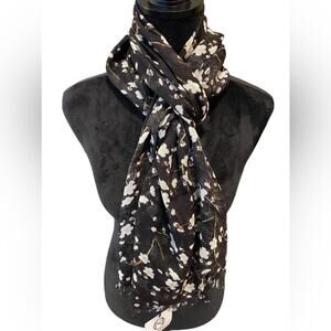 Onam In Bloom  Black Floral Scarf Women's One Size - NWT